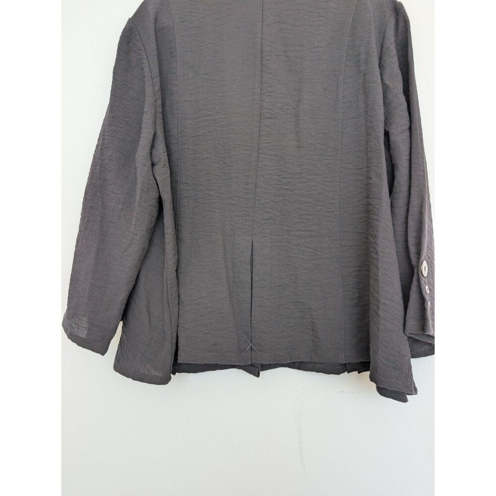 EUC Habitat Black Pleated Swing Shirt Button Up Lagenlook Sz XL Minimalist - Picture 13 of 16